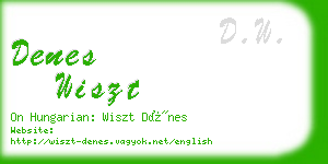 denes wiszt business card